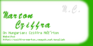 marton cziffra business card